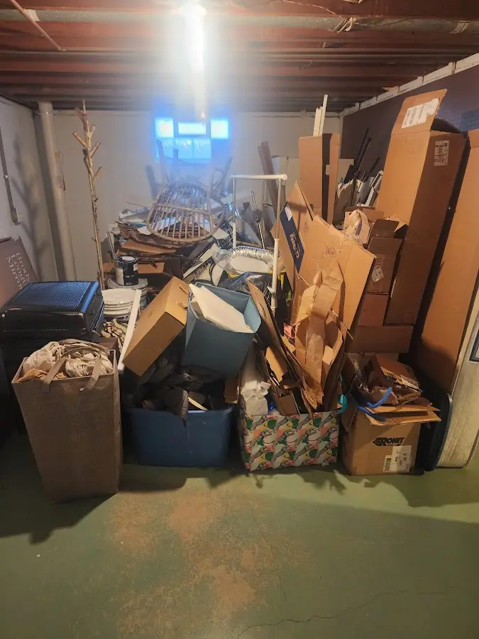 Roll-off dumpster container at job site for Cleanout Dumpster Rental in Decatur